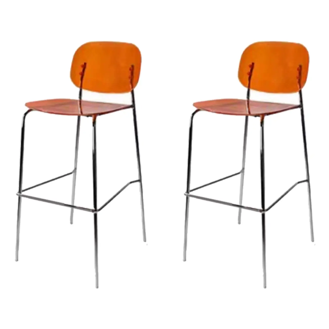 Scandinavian Square Seat Counter Height Acrylic Bar Stools