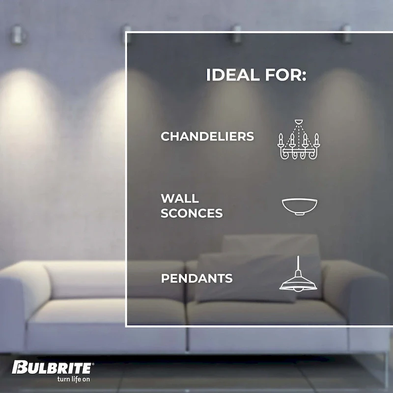 Bulbrite KX2000 Pack of (2) 60 Watt Dimmable Frost T3 Xenon Light Bulbs with Mini-Candelabra (E11) Base, 2700K Warm White Light