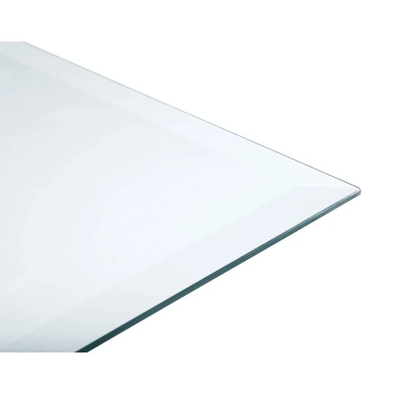 Rectangular Casual Clear Tempered Glass Top