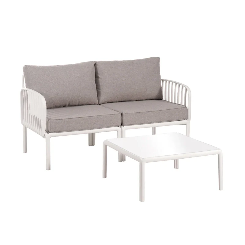 Christopher Knight Home - Afra 3-Piece Modern Patio Conversation Set with Waterproof Cushions