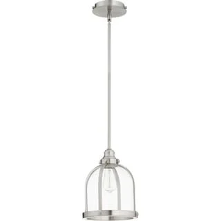 Quorum International Banded Dome Family Clear One Piece Glass Pendant. 1 Light Clear Glass Downlight.