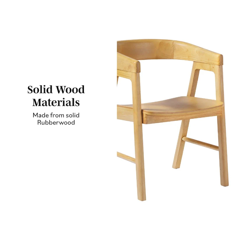 Middlebrook Modern Solid Wood Rounded Back Dining Chair (Set of 2)