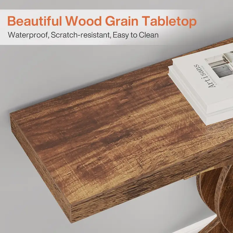 Console Table, Entryway Table with Geometric Legs, Sofa Table - 11.81  D x 39.37  W x 31.49  H