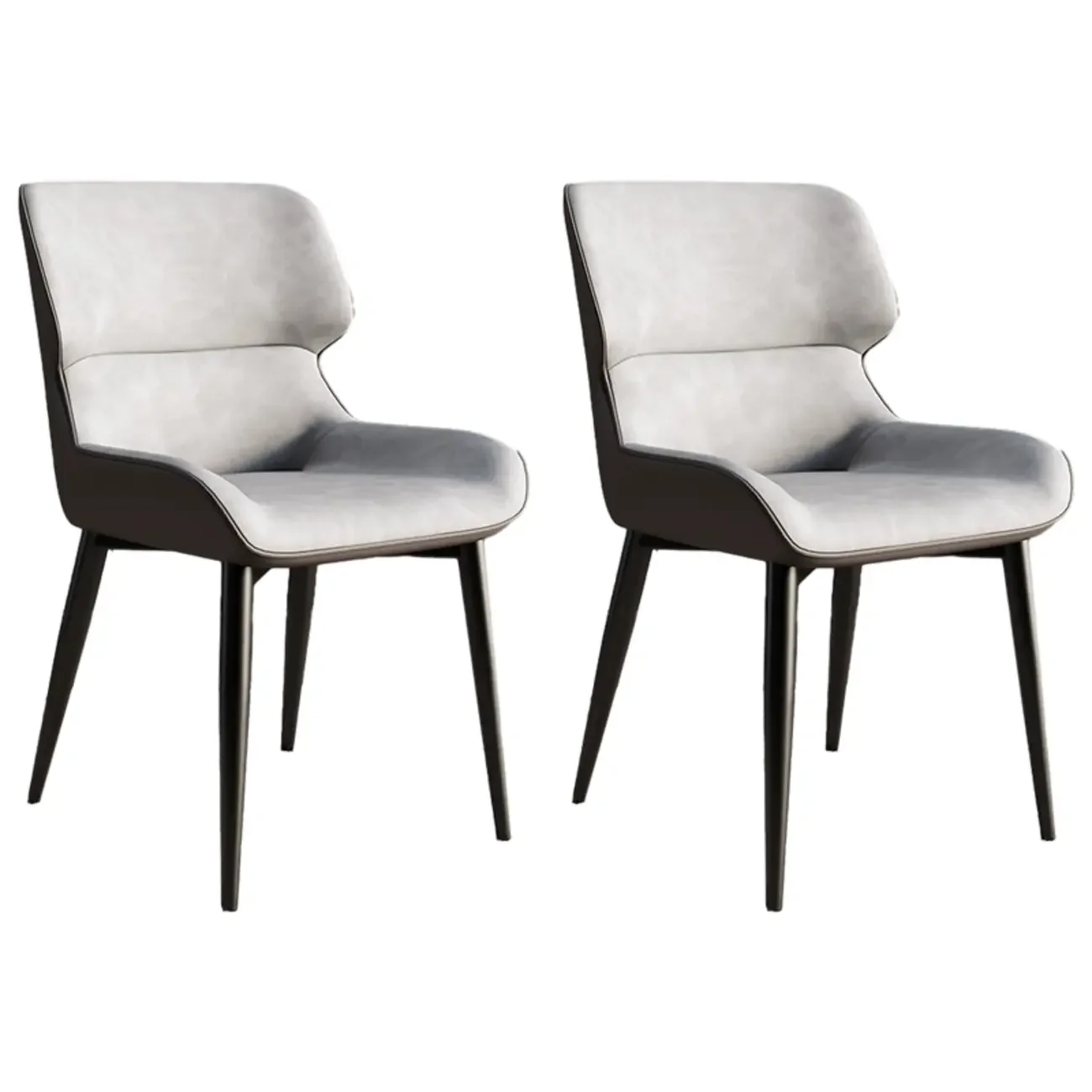 Leather Low Solid Back Armless Dining Side Chair