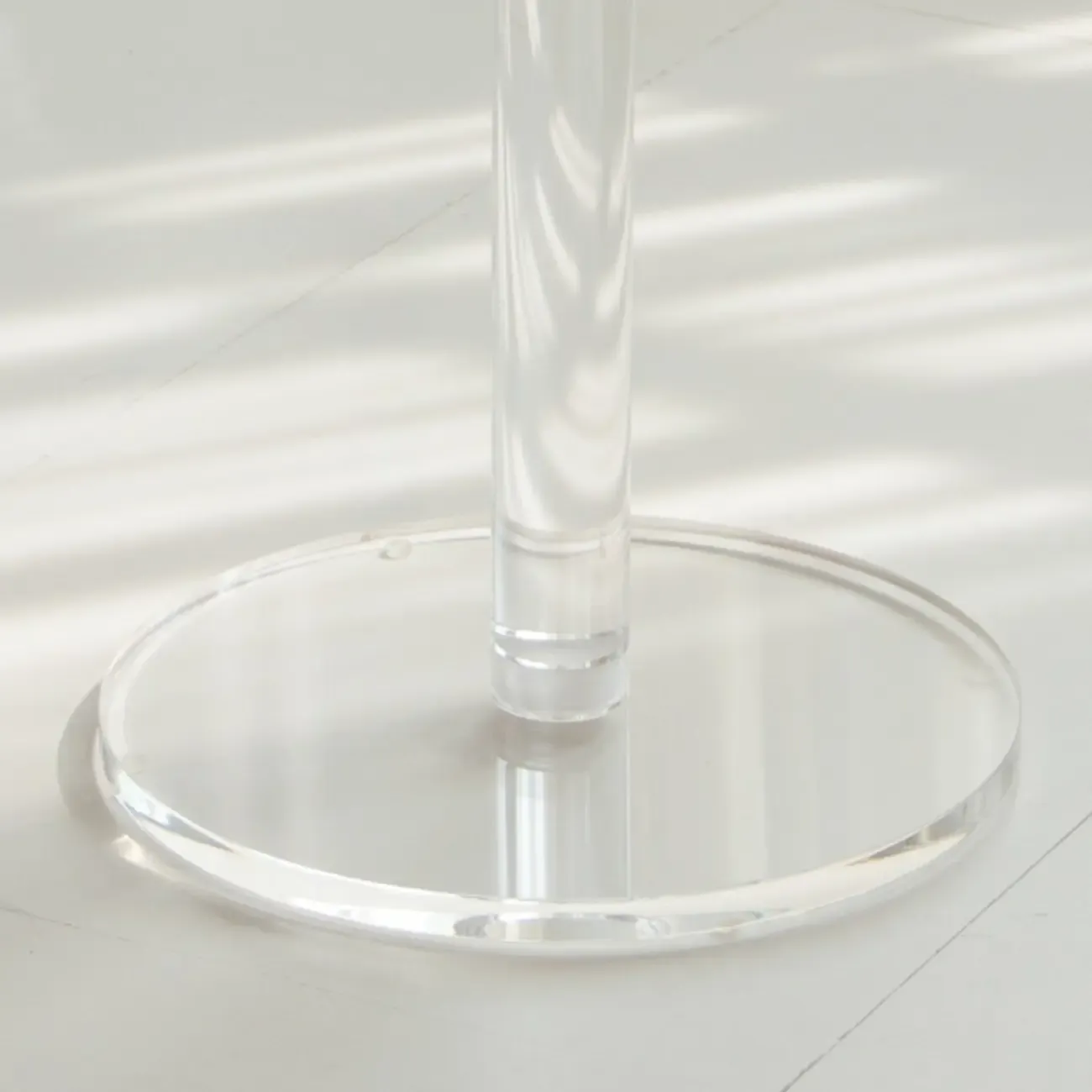 Modern Clear Acrylic Round Pedestal Bar Tables