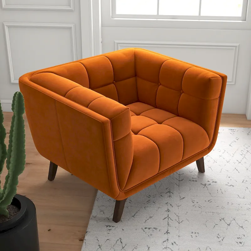 Kameron Mid Century Modern Luxury Tufted Accent Armchair
