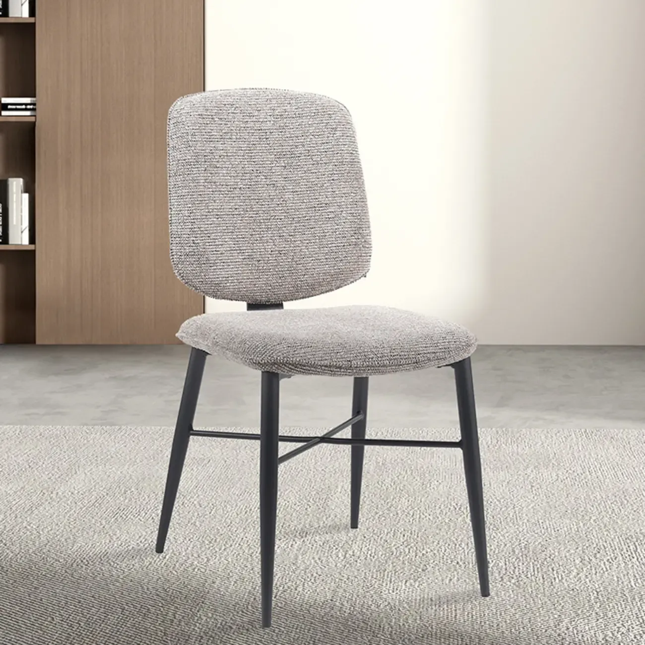 Nordic Upholstered Armless Solid Wood Dining Chairs