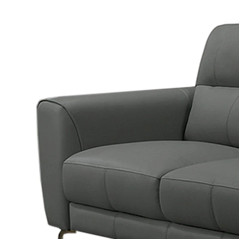 2 Piece Faux Leather Sofa Set with Triangular Chrome Legs