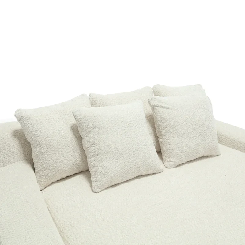 Chenille 2 seater lazy sofa With 5 back pillows