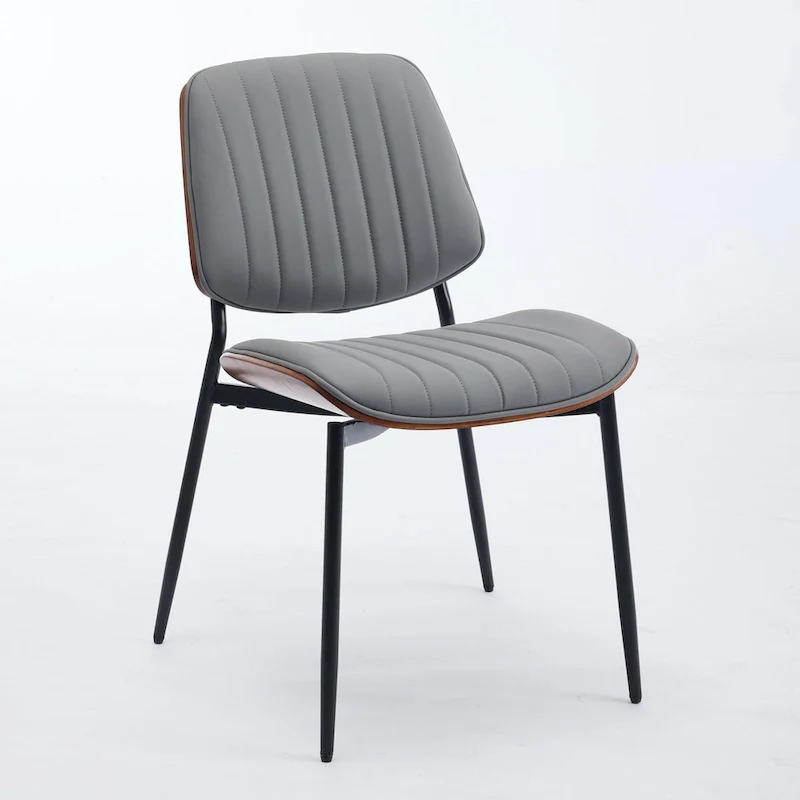 GDFStudio Mid Century Modern Armless Upholstered Dining Chairs with Metal Legs