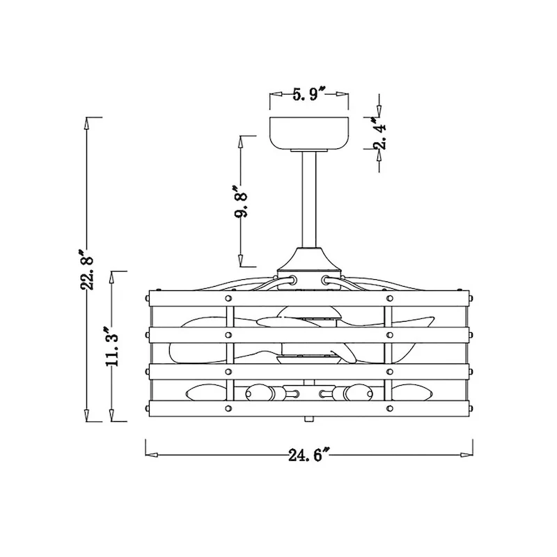 Ketill 24-inch Antique Silver and Weathered White 6 Lights 3 Blades Lighted Ceiling Fan with Remote