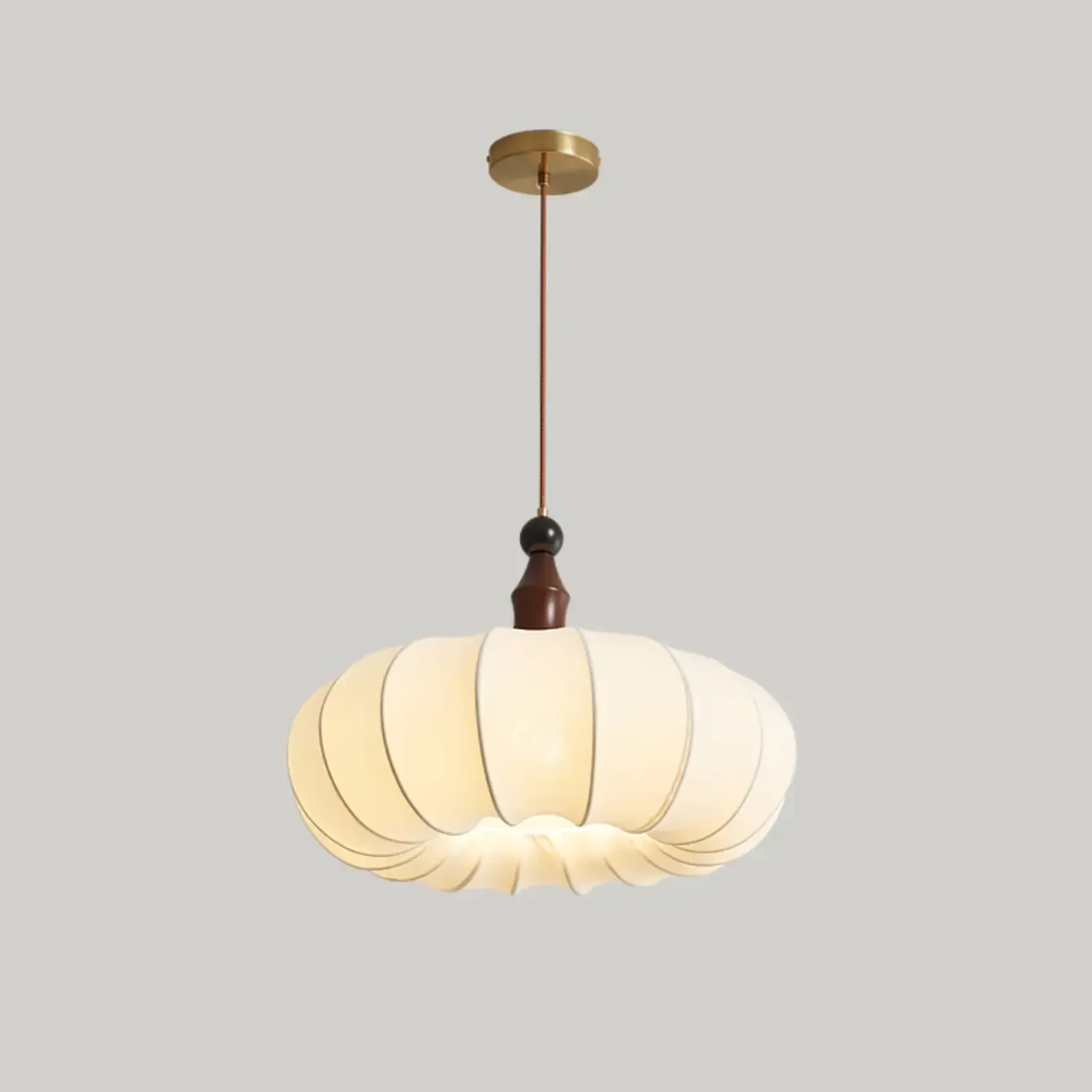 Modern White Fabric Globe Pendant Light with Adjustable Height