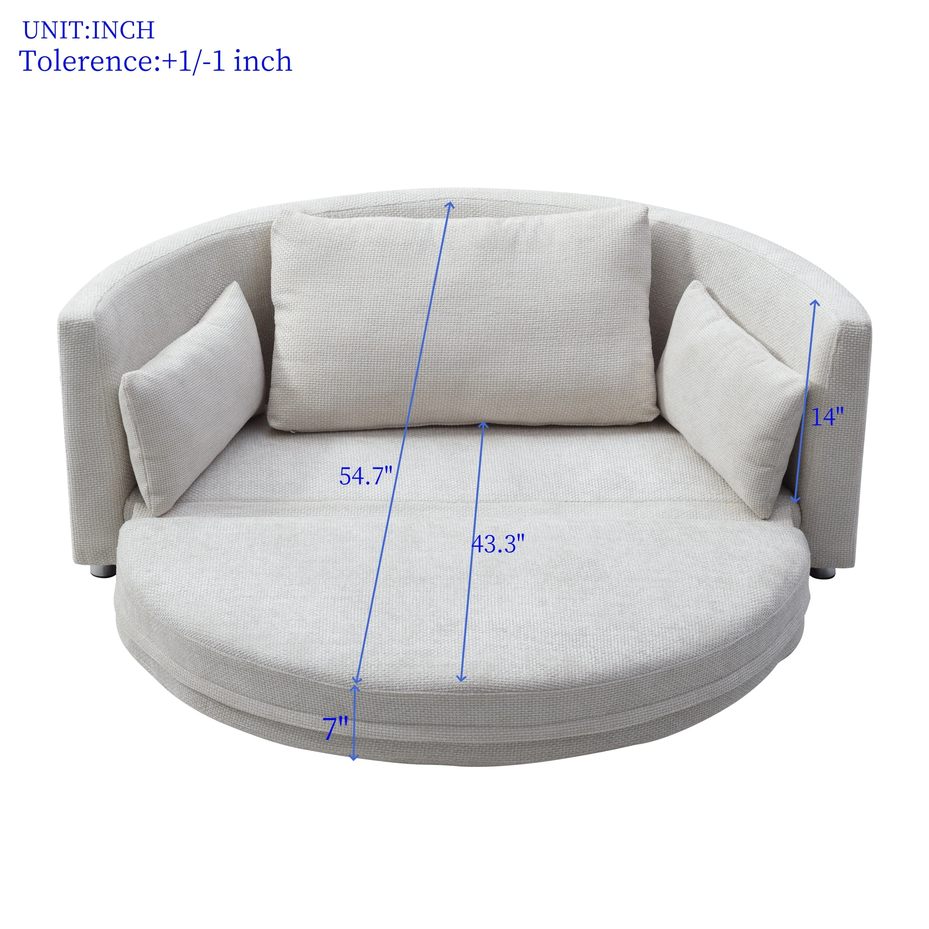 Walker Edison | Curve Design Linen Foldable Sleeper Sofa Bed