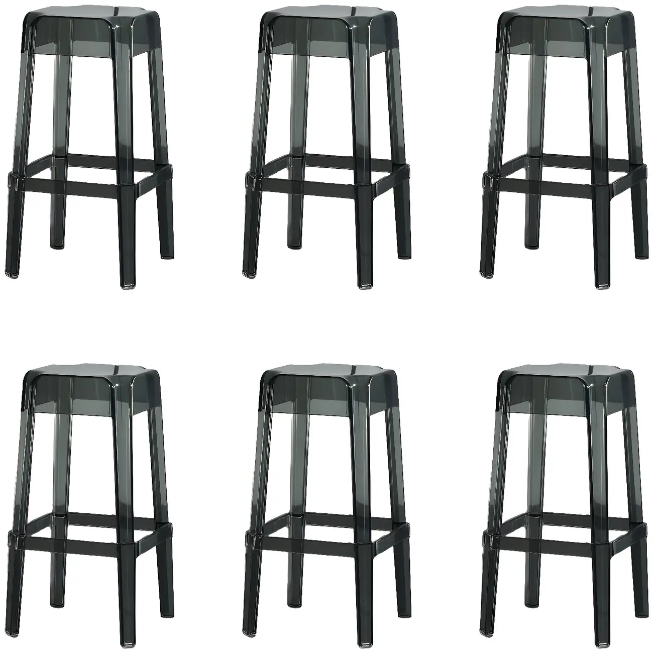 Modern Acrylic Four Legs Square Counter Bar Stool