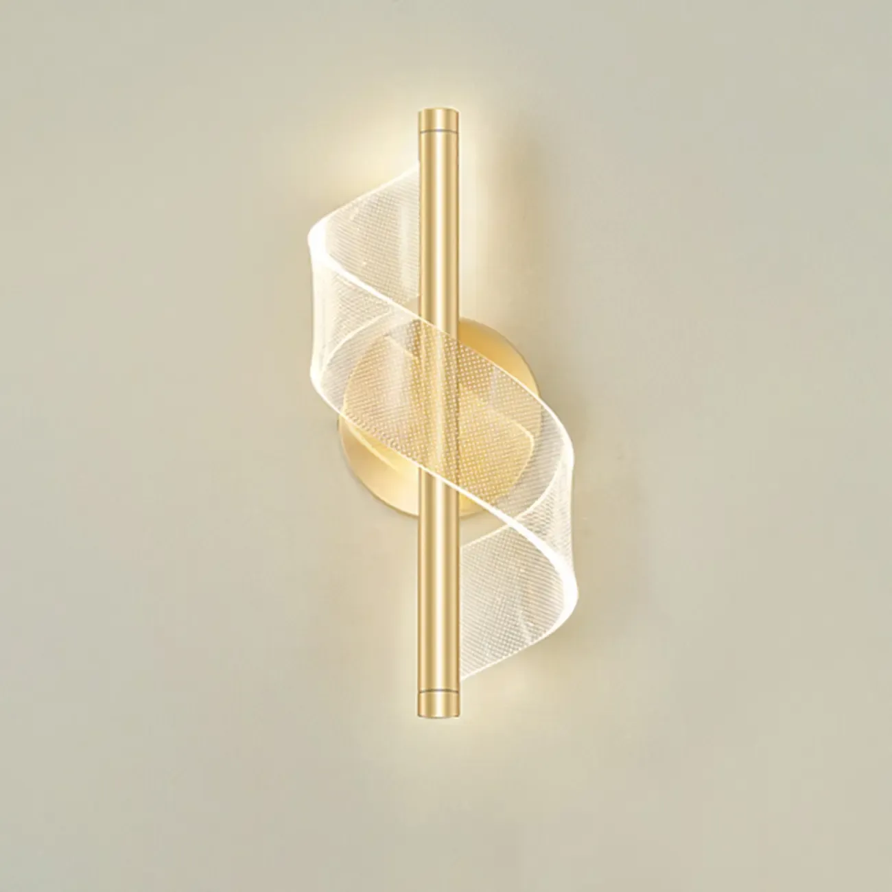 Art Deco Gold Metal and Acrylic LED Wall Sconce