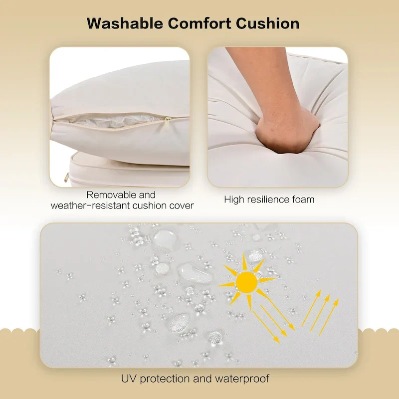 Mid-Century Modern 4-Piece Patio Set: Acacia Wood Loveseat, Chairs & Table