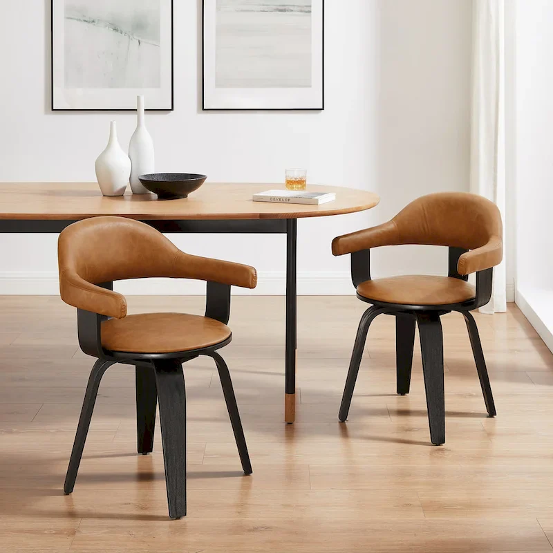 Art Leon Mid-century Modern Swivel Accent Chair