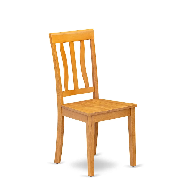 East West Furniture 3 Piece Kitchen Table Set- A Round Dining Room Table and 2 Kitchen Chairs, 36x36 Inch, Oak (Seat Options)