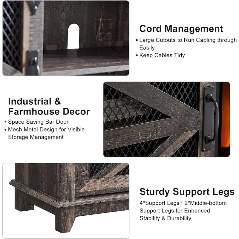 Farmhouse Fireplace TV Stand, Entertainment Center, TV Console