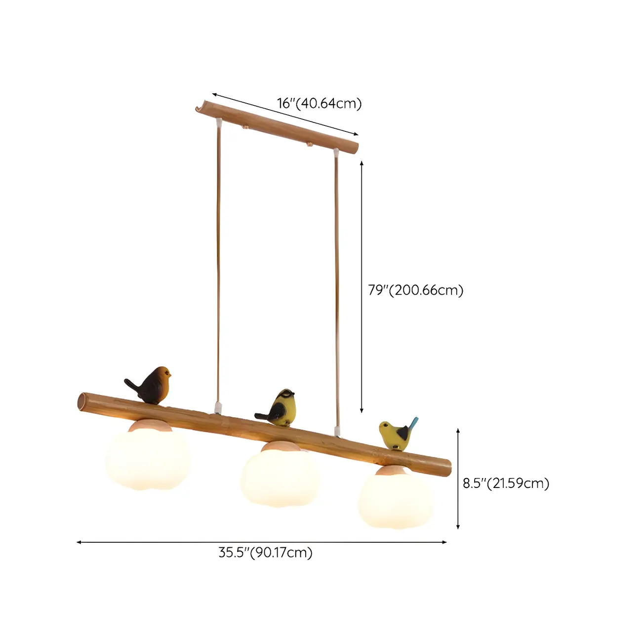 Adjustable Modern Bamboo Flower Island Pendant Light