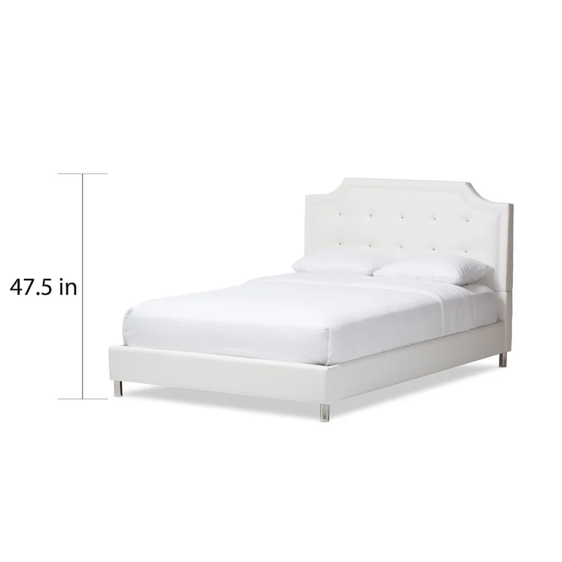 Copper Grove French River White Modern Bed with Upholstered Headboard