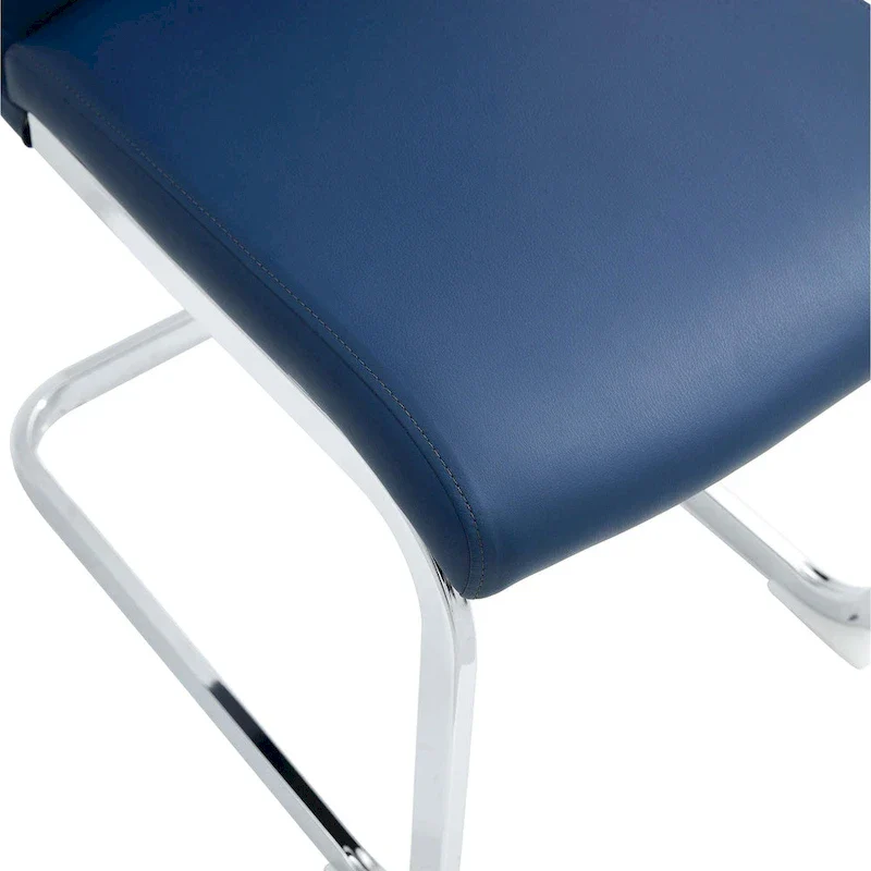 Set of 4 Modern Dining Chairs,High Back Side Chair with C-shaped Tube Chrome Metal Legs