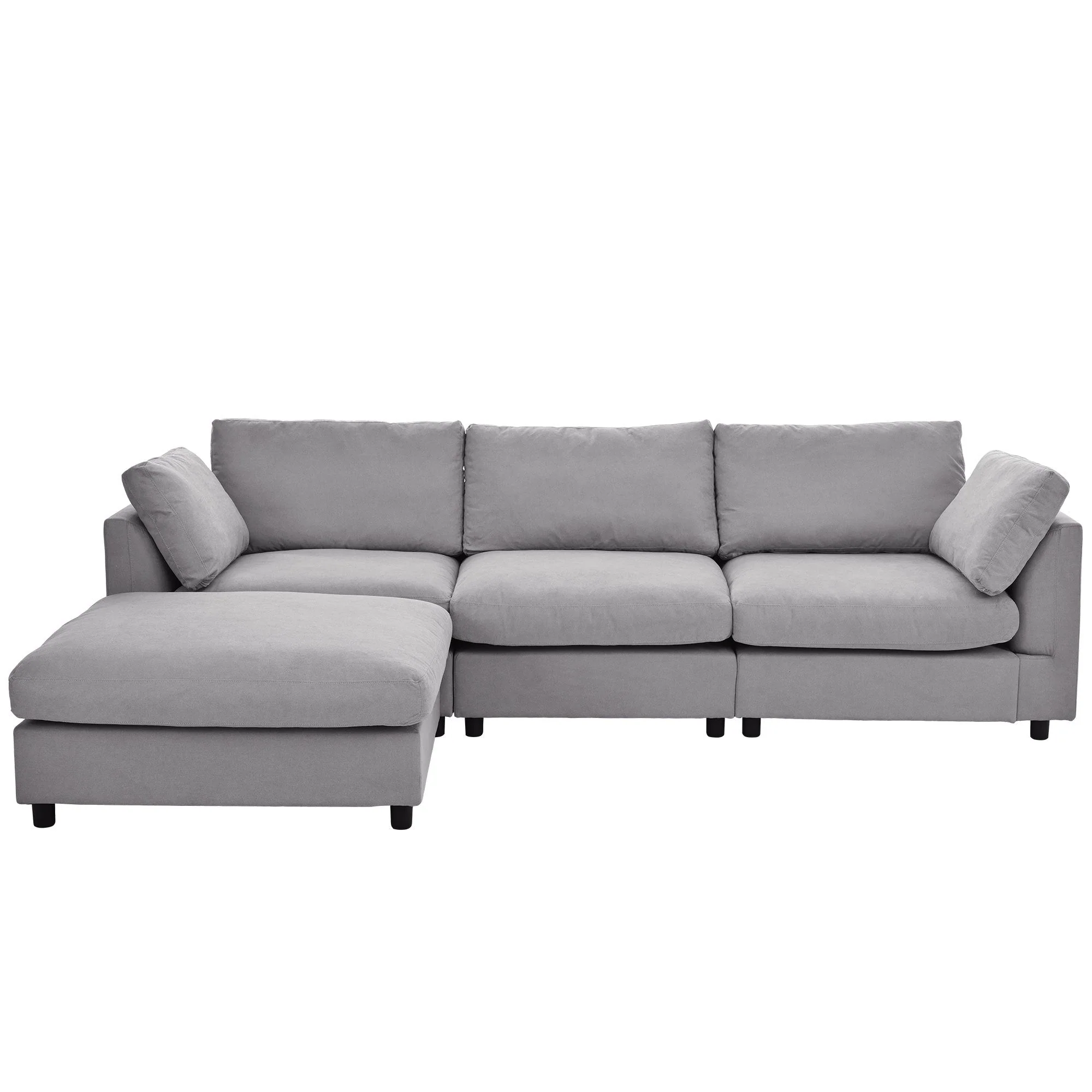 Walker Edison | Grey Convertible Sectional Sofa with Reversible Chaise