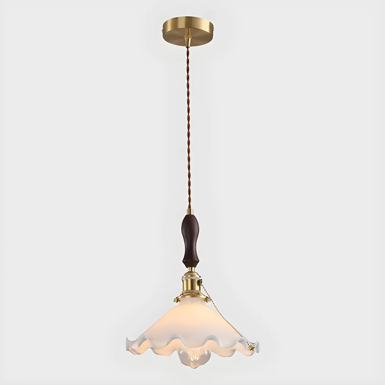 Modern Gold Accent Glass Flower Pendant Light
