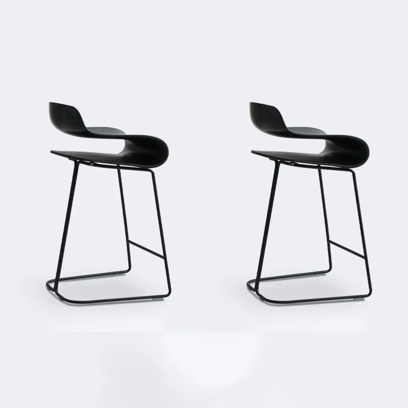 Industrial Plastic Steel Frame Low Back Armless Bar Stool