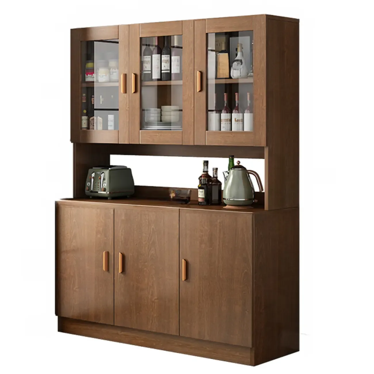 Modern Wooden Sideboard with Cabinets & Shelves