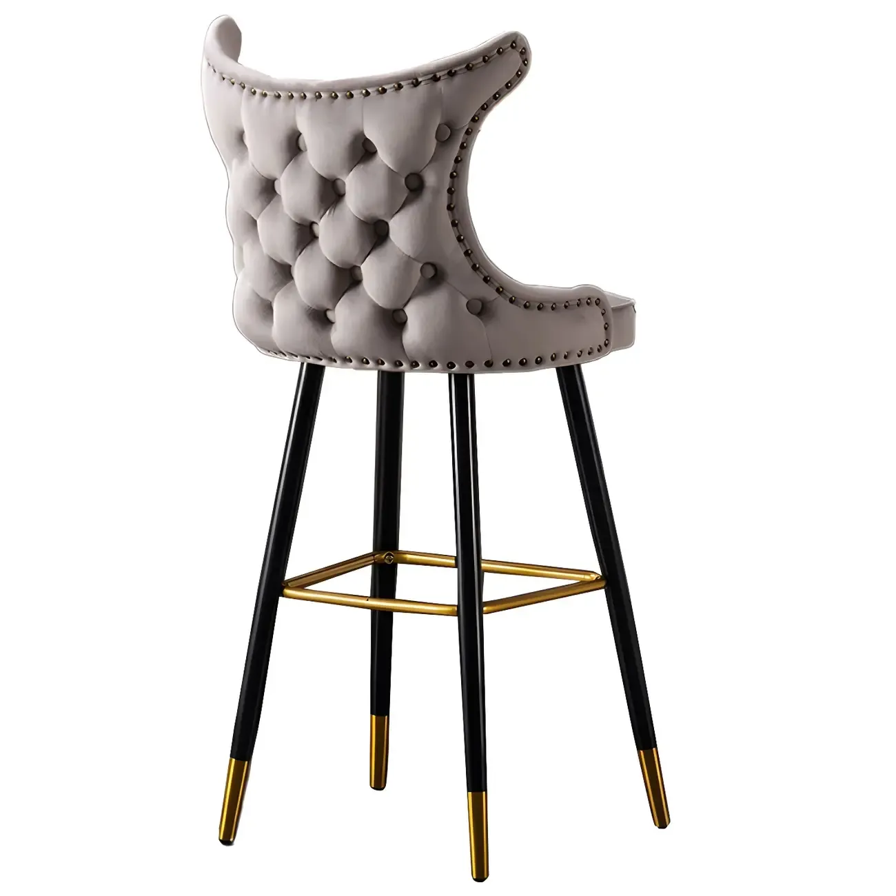 Velvet Upholstered Wingback Counter Height Bar Stools