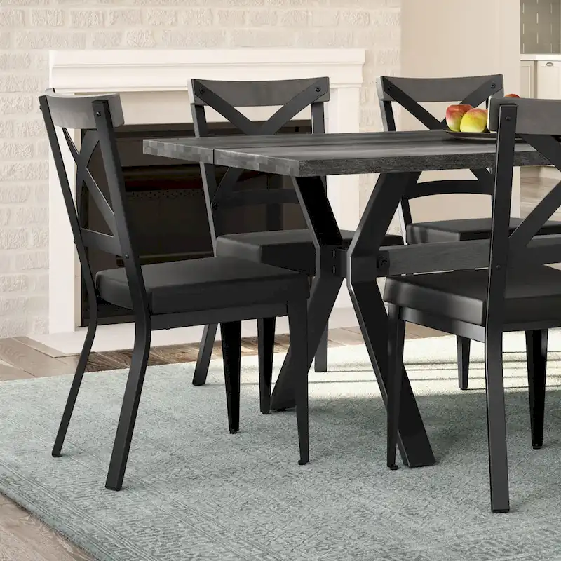 Amisco Leonie Wood Table and Snyder Chairs 7-Pieces Dining Set
