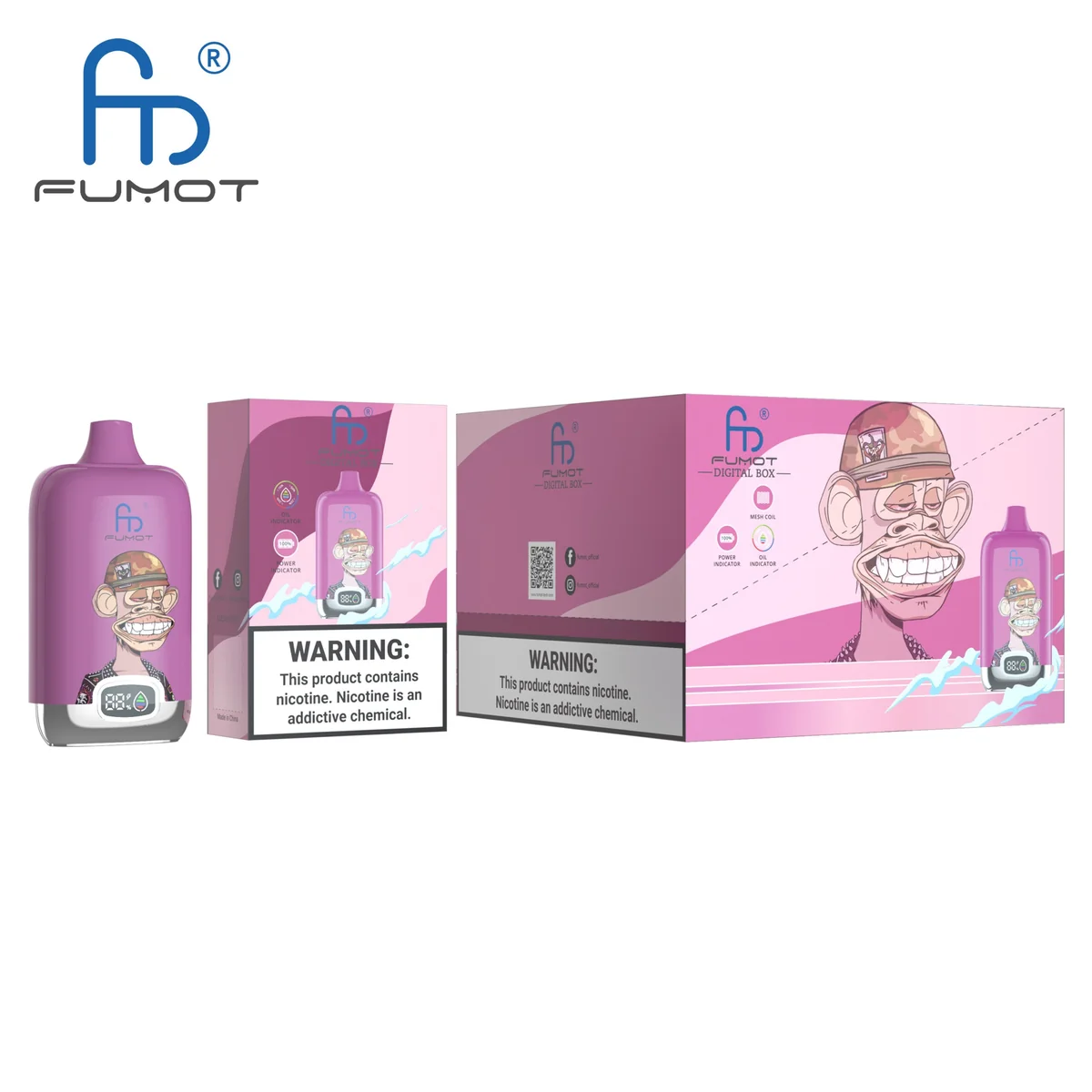 Fumot Digital Box 12000 Bluesour Raspberry – 10er-Displaybox mit Einweg-Vape und Einzelpackung