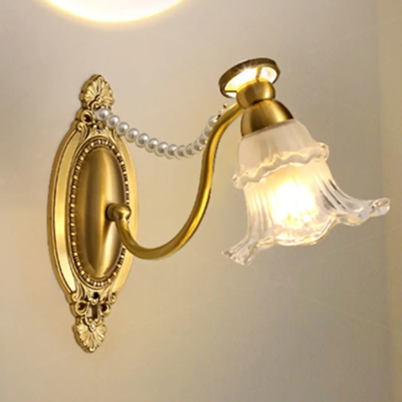 Hardwired Modern Floral Glass LED Wall Sconce with 2-Light