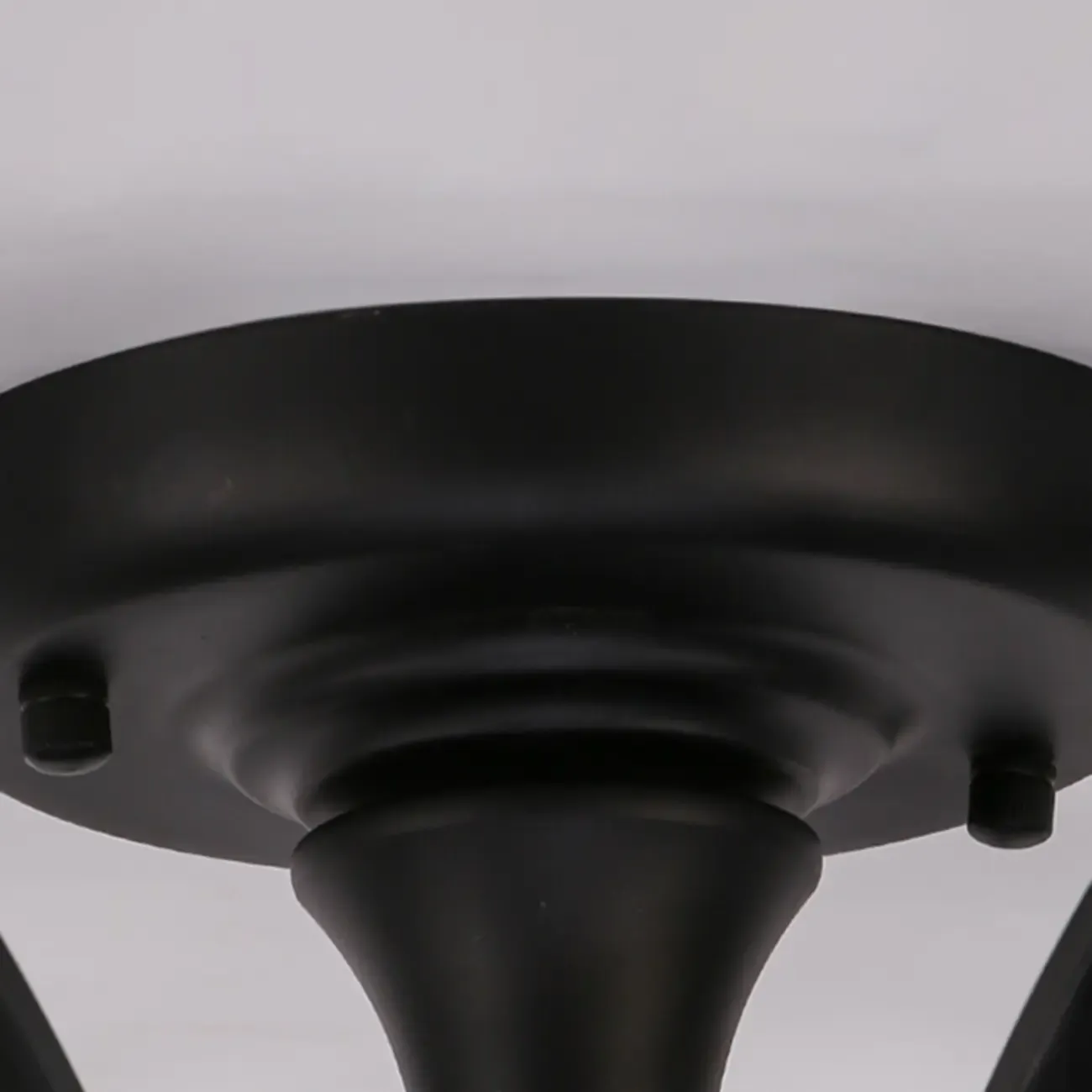 Traditional Black Cylinder Glass Semi-Flush Mount Ceiling Light