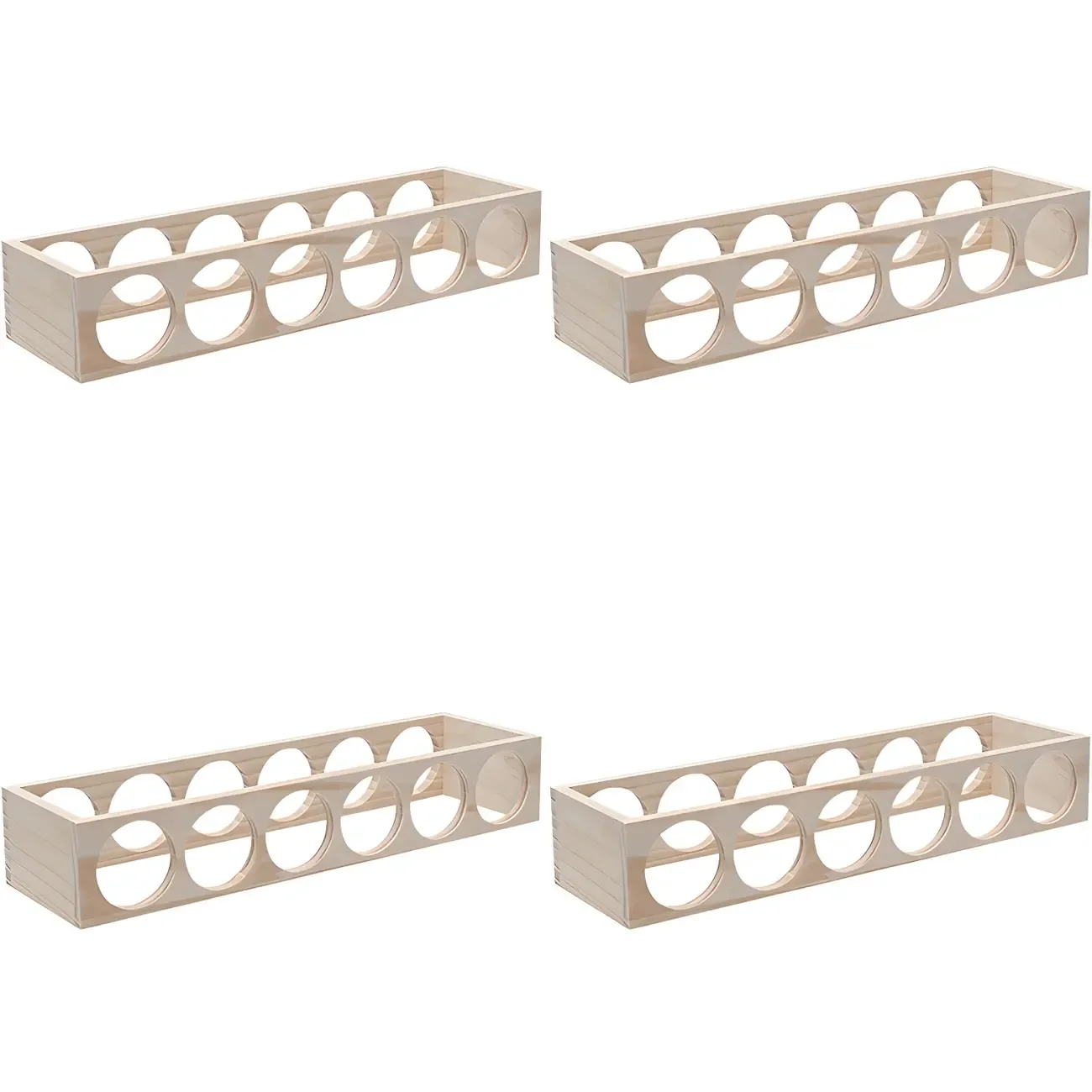 Natural Wooden Stackable Wine Rack Tabletop Wine Holder