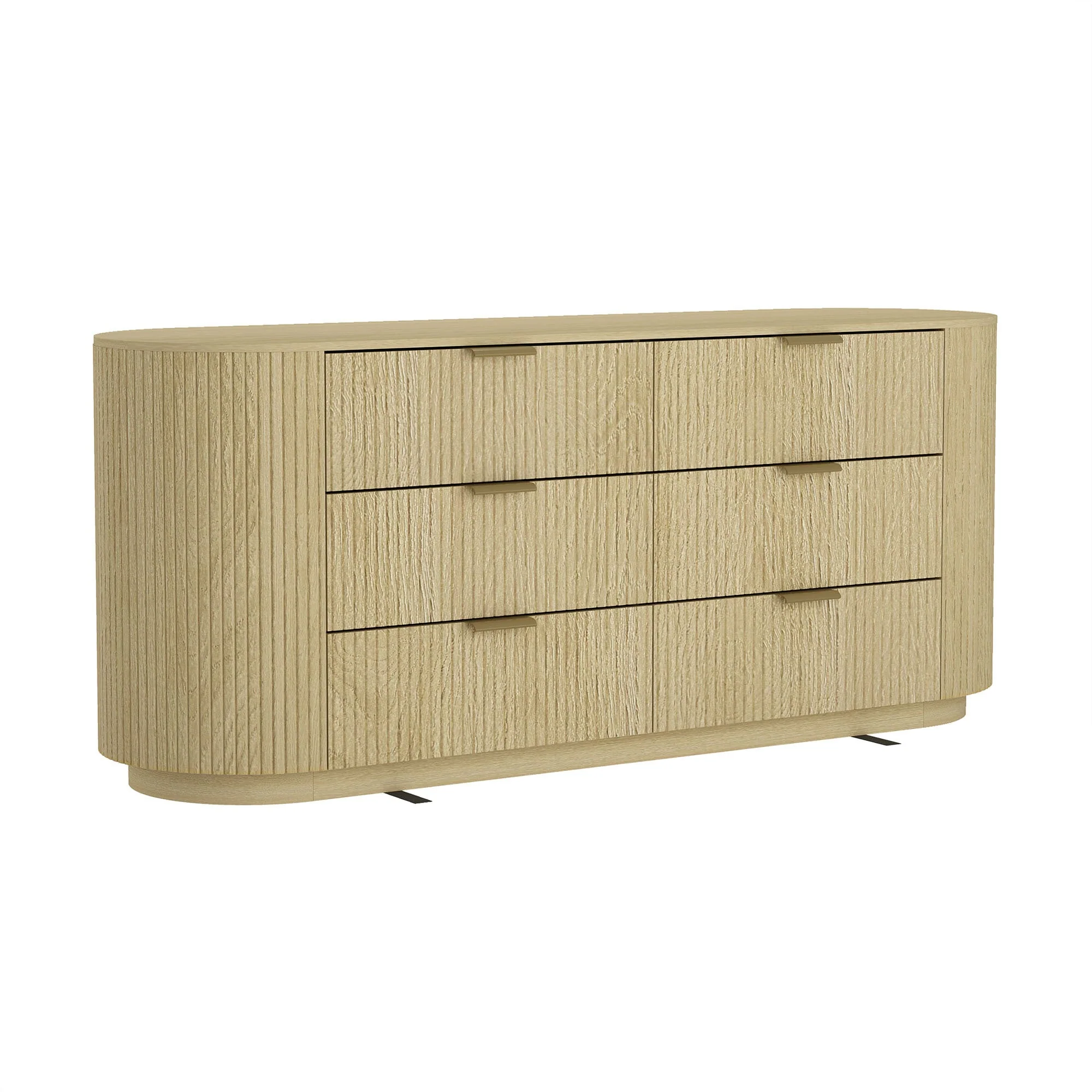 Olivia Fluted 71' 6-Drawer Dresser