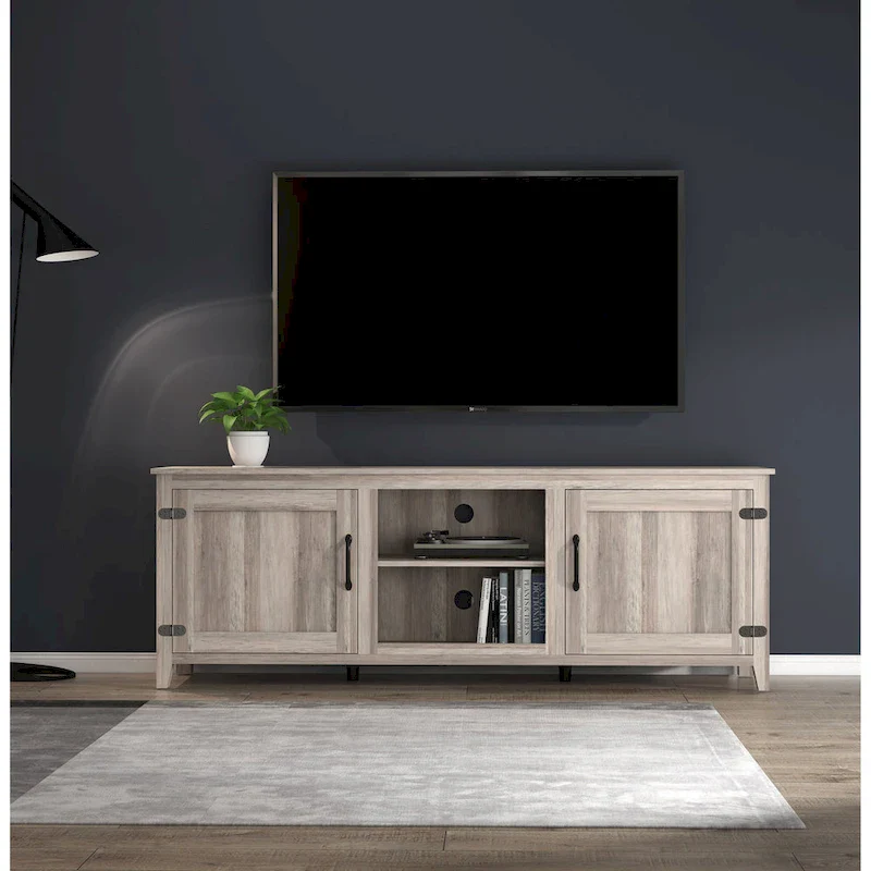 70.08 TV Stand with Doors and Open Storage Compartments for TVs Up to 60