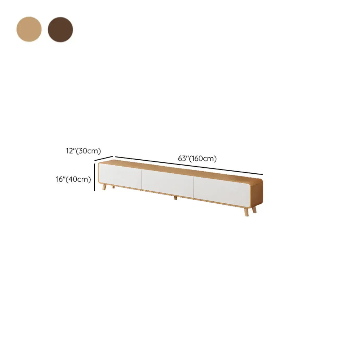 Modern Wood TV Stand with Drawers and Cable Management