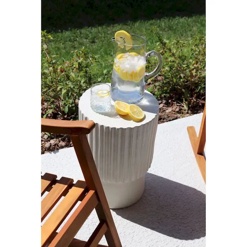 Kline 19  Modern Art Deco Tambour Accent Table , by JONATHAN Y