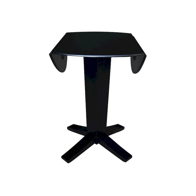 42 in Solid Wood Round Dual Drop Leaf Pedestal Counter Height Dining Table