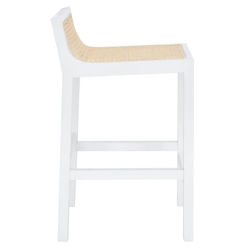 SAFAVIEH Carry Low Back Cane Counter Stool - 16 W x 19 D x 31 H - 16Wx19Dx31H