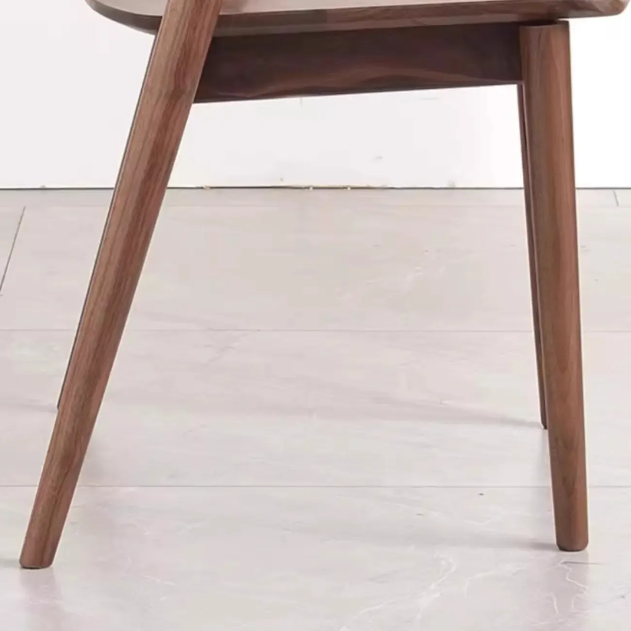 Scandinavian Open Back Armless Walnut Wood Dining Chairs