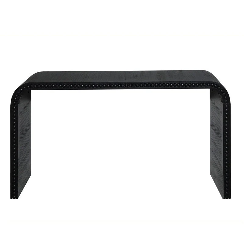 59 Entryway Table, Curved Waterfall-style Table,Console Table with Wood Beads