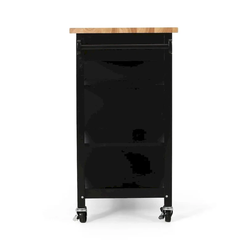Modern Wooden Kitchen Cart with Wheels Drawer and Cabinet by Christopher Knight Home