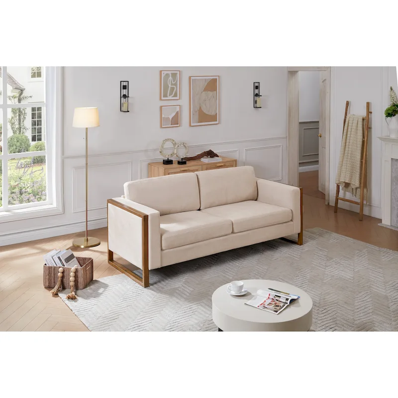 Christopher Knight Home - Lily Modern 79   3-Seater Sofa with Solid Wood Legs