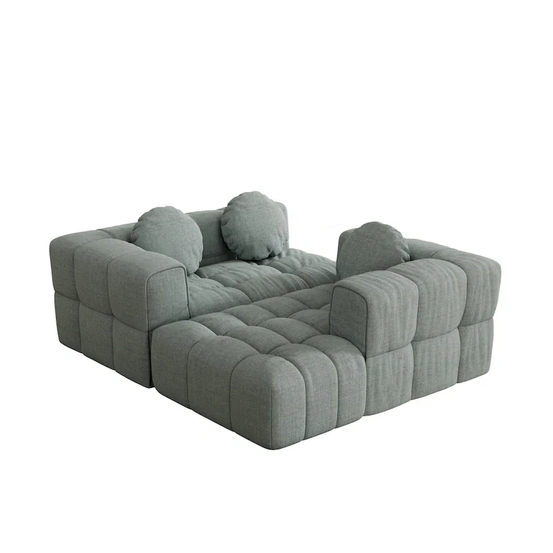 103 Chenille L-Shaped Sectional Sofa with Left Recliner, 3 Pillows and Modular Design