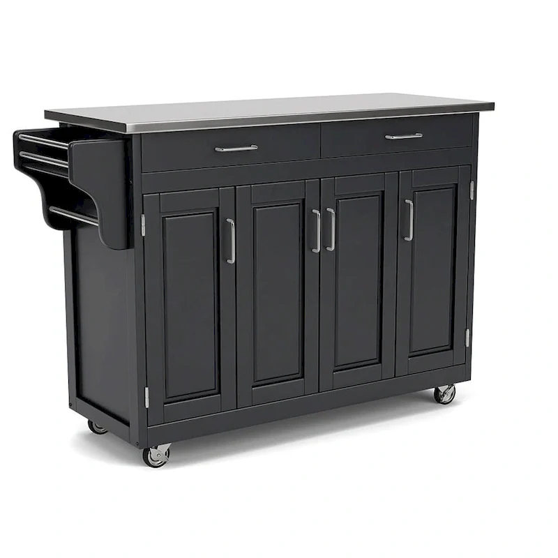 Create-a-Cart Black Kitchen Cart