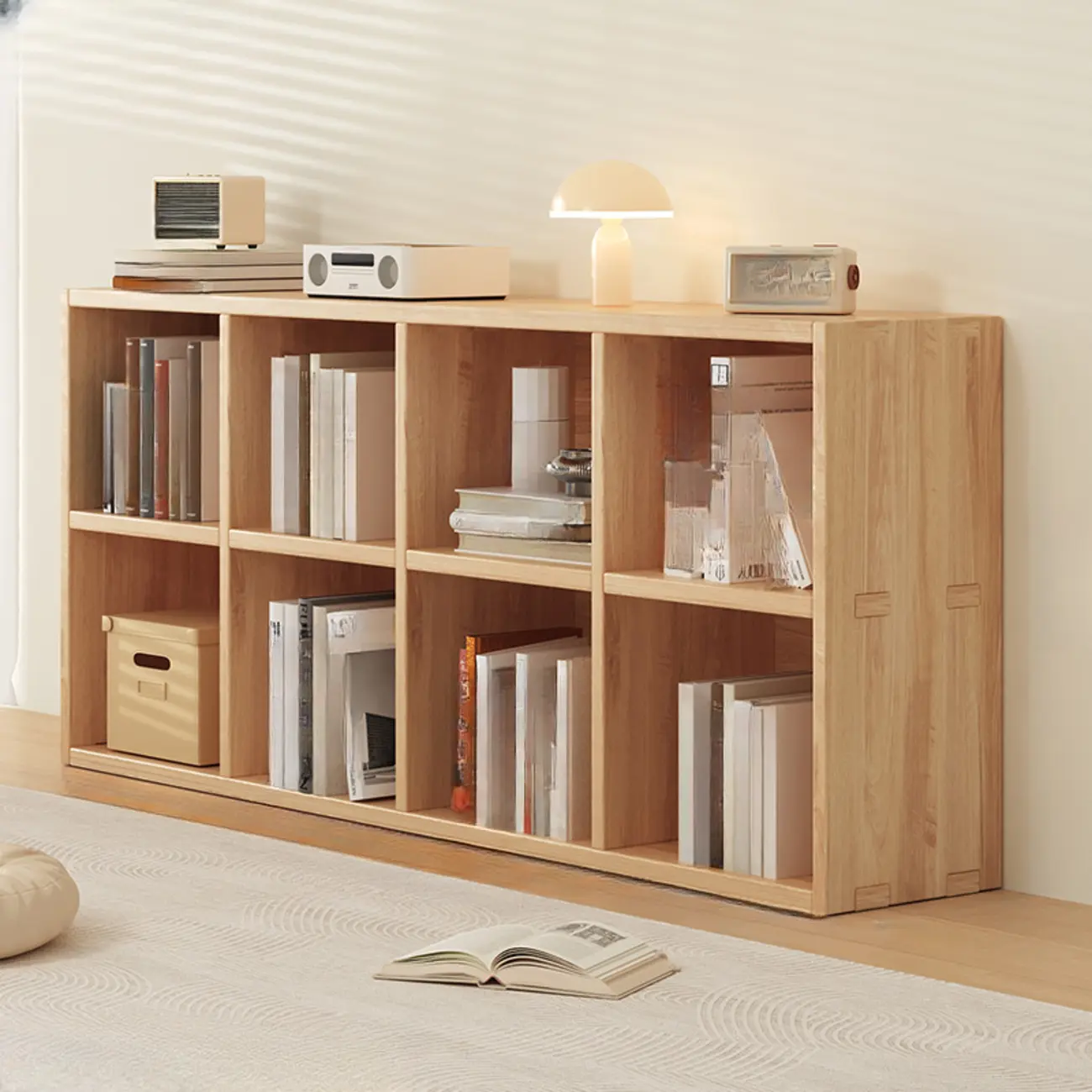 Modern Modular Rectangular Lateral Pine Wood Bookcase