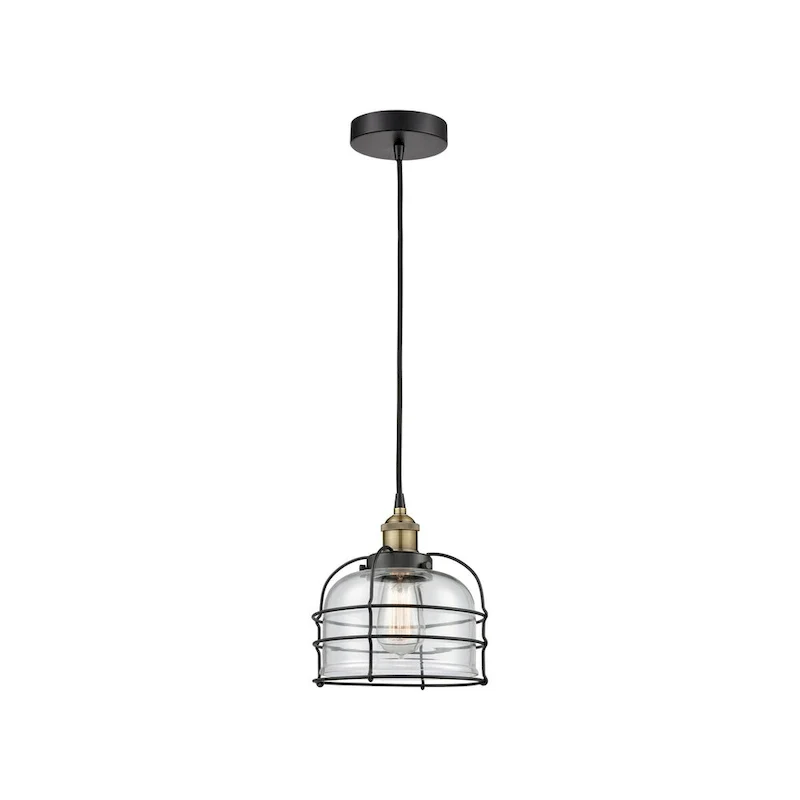 Innovations Lighting Bell Cage - 1 Light 9  Cord Hung Mini Pendant